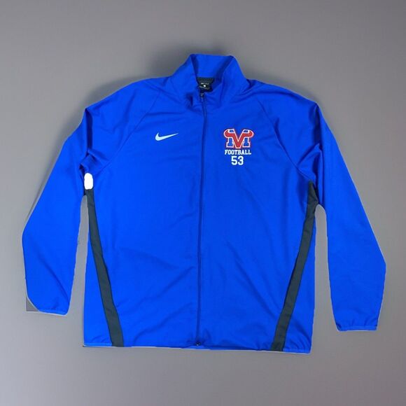 Nike Dri -Fit Blue Full Zip Jacket Men’s XL Sports Football Logo Lightweight - Picture 1 of 9